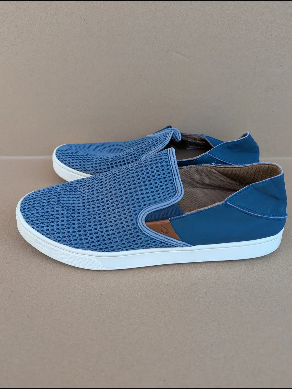Olukai Pehuea Women's Slip On Sneakers Comfort Shoes 10W Navy Blue Breathable